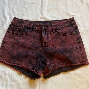 Red Tye Dye High Waisted Shorts